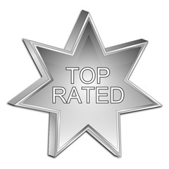 Top Rated Star Button - 3D illustration