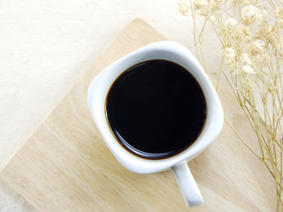 coffee and decoration flowers