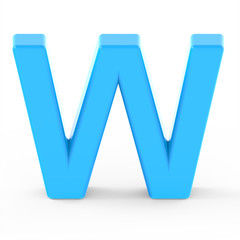 light blue letter W