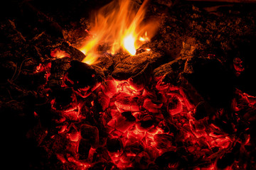 coals fire bonfire