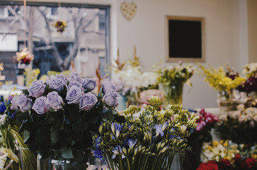 Detail of flowers in a flower shop.