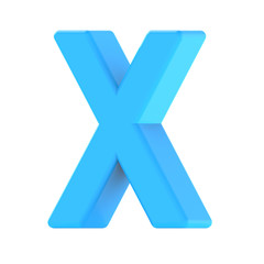 light blue letter X