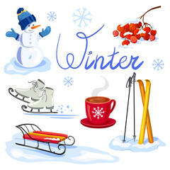winter set. sport and recreation
