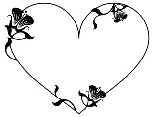 Heart-shaped silhouette frame