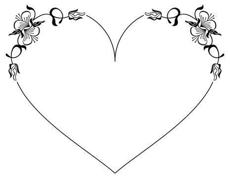 Heart-shaped silhouette frame