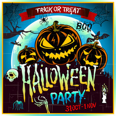 Happy Halloween Poster. Vector illustration.