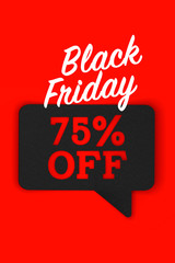 Black friday sale speech bubble discount label