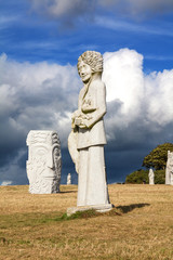 Carnoët, la Vallée des Saints, île de Pâques bretonne, Côtes d'Armor, Bretagne