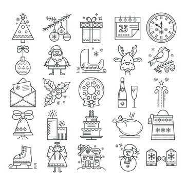 Christmas symbols vector