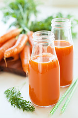 fresh carrot juice and vegetables