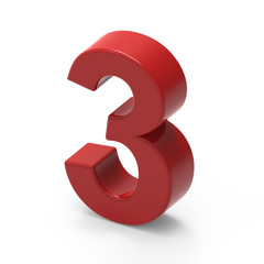 Fototapeta premium smooth red number 3