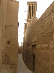 Streets of old city of Yazd, Iran