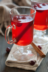 hot cranberry tea with cinnamon warming drink