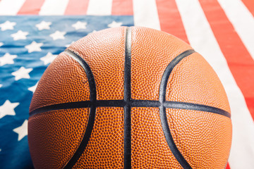 basketball on American flag