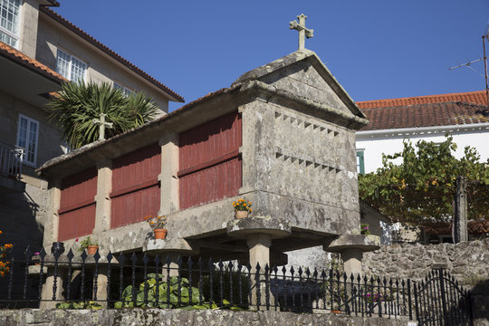 Horreo a traditional construction to keep harvested grain in northern Spain Galicia and Asturias
