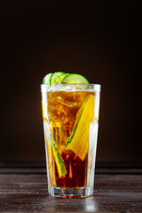 classic cocktail on a dark bar