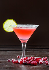 classic cocktail on a dark bar