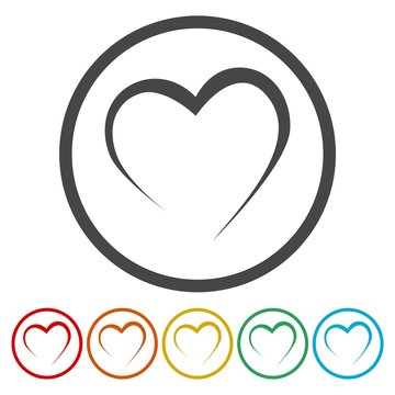 Heart icon. Romantic love symbol