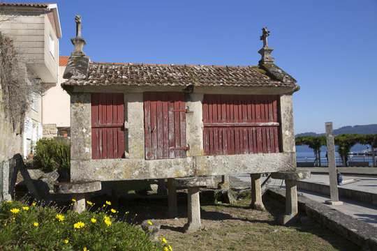 Horreo a traditional construction to keep harvested grain in northern Spain Galicia and Asturias