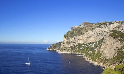 View of the cliff on Capri island, Italy