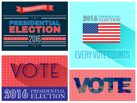 Digital Vector Usa Presidential Election With Every Vote Counts, Flat Style