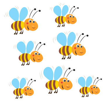 Funny Flying Bees. Isolated Vector On A White Background. Bee. Bee Toy. Bee Costume. Honey Bees. Flying Honey Bees. Bees Flying Around. Bees Flying Aerodynamics. Bees Not Flying. Bee God.