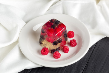Berry jelly on plate