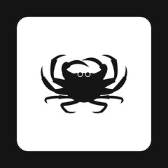 Crab icon in simple style isolated on white background. Marine animal symbol