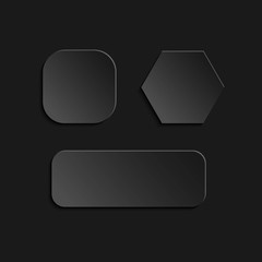 Vector set of black buttons.
