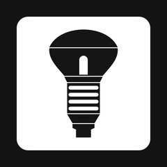 LED bulb icon in simple style on a white background