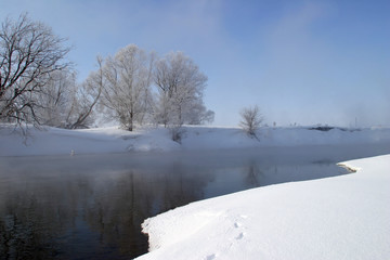 Foggy morning on the river