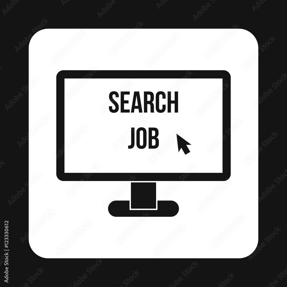 Poster online job search application icon in simple style on a white background