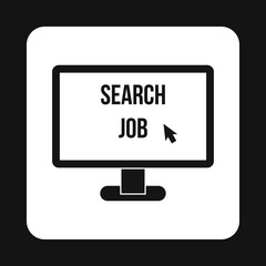 Online Job Search application icon in simple style on a white background