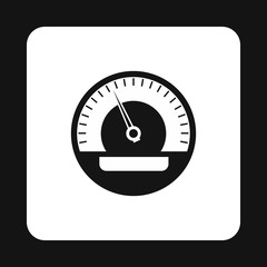 Car speedometer icon in simple style on a white background