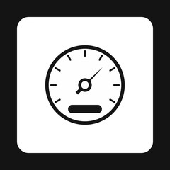 Speedometer, measuring scale icon in simple style on a white background