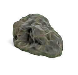 isolated rock - rendered 3d illustration