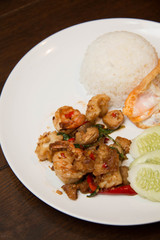 Thai spicy seafood style with rice