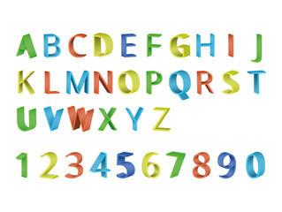 Colorful 3D font