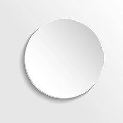 Vector illustration of paper circle, isolated on grey background.