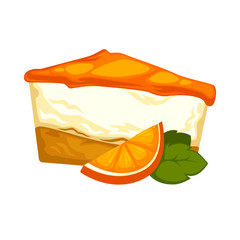 Delicious sweet dessert. Vector cartoon Illustration