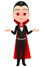 Funny vampire shrugs. 3D rendering illustration. Halloween icon