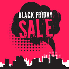 Comic style speech bubble, with text Black Friday Sale