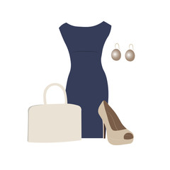 Vector set of business women clothing,