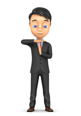 3d businessman taking time out on a white background