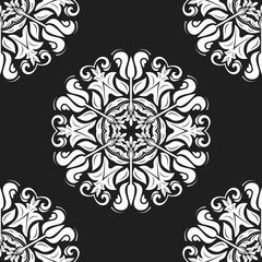 Oriental classic pattern. Seamless abstract background with repeating elements. Black and white pattern