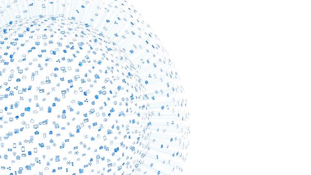 internet of things slow motion a lot of connections between things, cloud technology