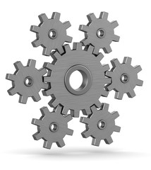 3d gears on a white background
