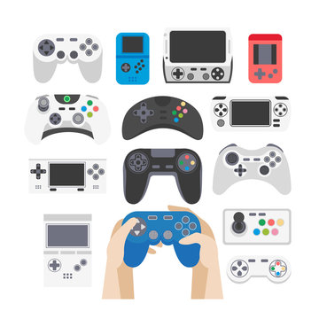 Video game icons set. Collection of gaming devices