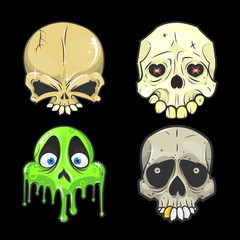halloween skull Isolated vector illustrations