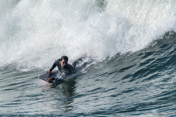 Bodyboarder in action